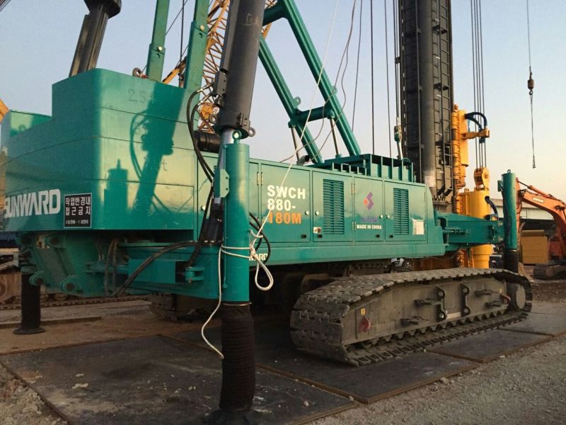 3499拉斯维加斯线路智能SWCH880-180M全液压履带桩机闪亮登陆韩国