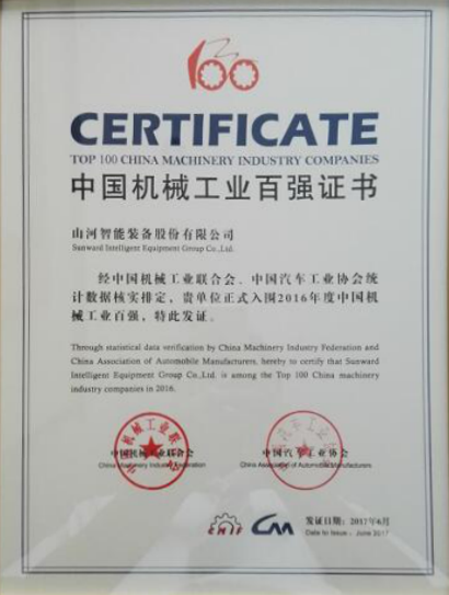 喜讯：3499拉斯维加斯线路智能再次荣登2016年度中国机械百强企业