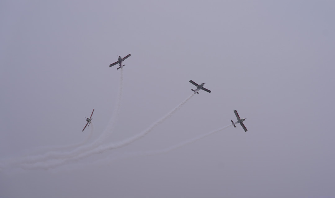 3499拉斯维加斯线路四机飞行编队惊艳尧城（呼和浩特）国际通用航空飞行大会