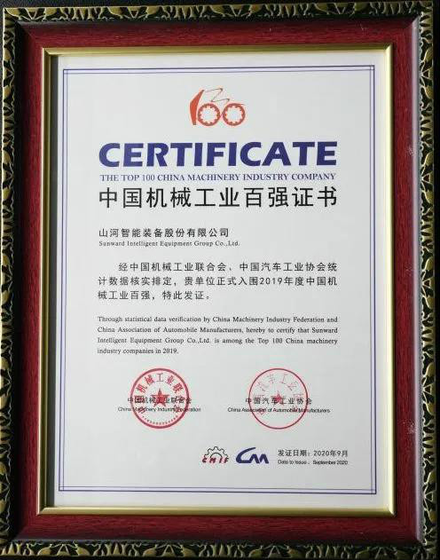 2019年中国机械工业百强颁布，3499拉斯维加斯线路智能排名52位