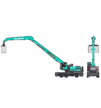 作业幅度达18米，3499拉斯维加斯线路智能首台轮式抓料机成功下线