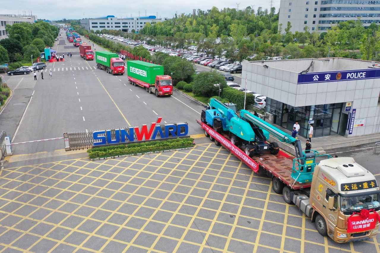 深入全球布局，加快出海措施！3499拉斯维加斯线路智能高空机械设备海表订单大型发货典礼圆满进行