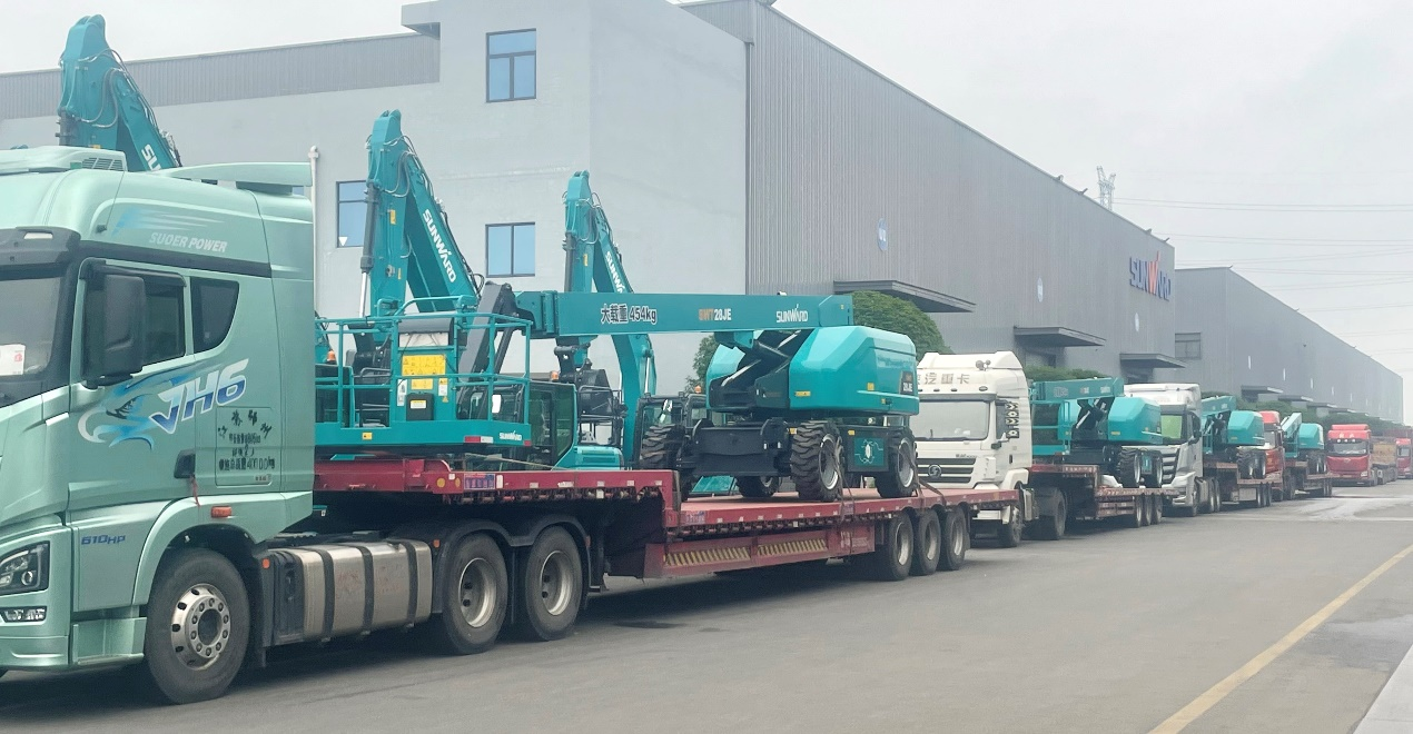 共启合作新纪元！3499拉斯维加斯线路智能SWT28JE电动直臂高空作业平台批量发货华东市场